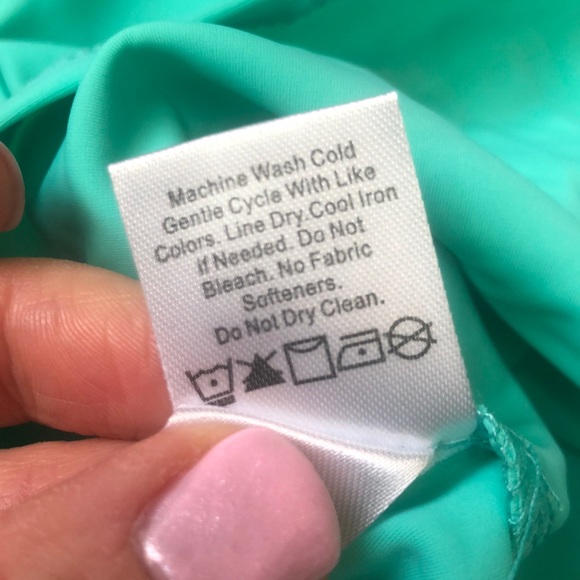 All for color swim V neck top teal L - Picture 4 of 6